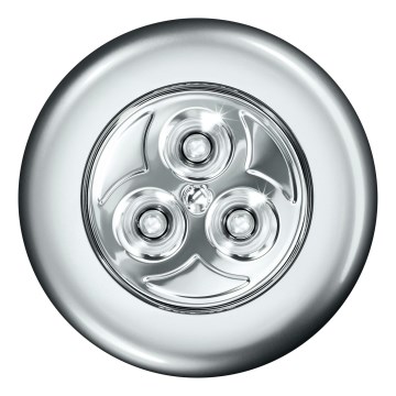 Osram - LED aanraak-oriëntatielamp DOT-IT LED/0,2W/3xAAA Ø 6,8 cm zilver