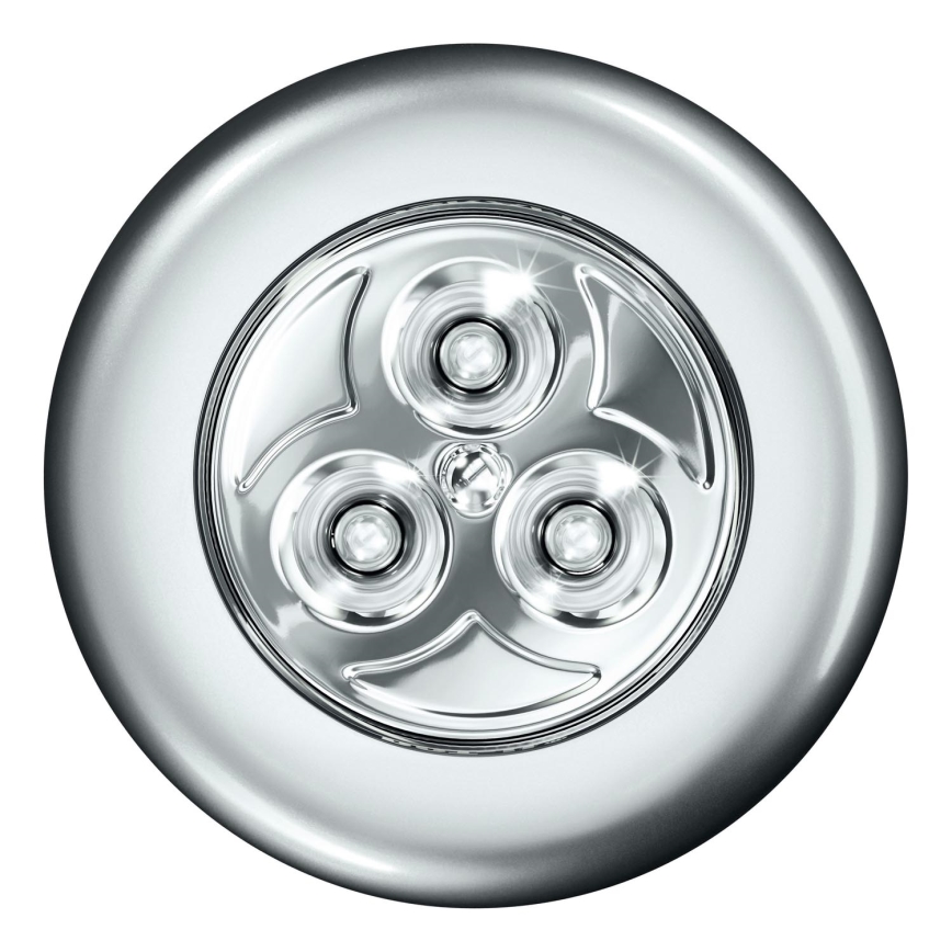 Osram - LED aanraak-oriëntatielamp DOT-IT LED/0,2W/3xAAA Ø 6,8 cm zilver