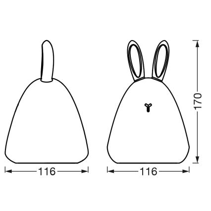 Osram - LED aanraakbaar kinder-nachtlampje TOUCH LED/2,5W/5V 1200 mAh konijn