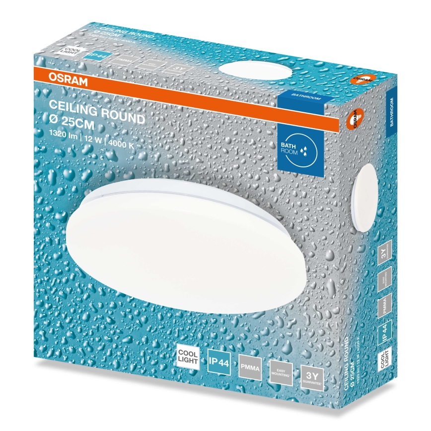 Osram - LED plafondlamp voor badkamer CEILING ROUND LED/12W/230V 4000K Ø 26 cm IP44 wit
