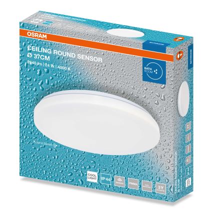 Osram - LED plafondlamp voor de badkamer met schemersensor CEILING ROUND LED/24W/230V 4000K pr. 37 cm IP44 wit