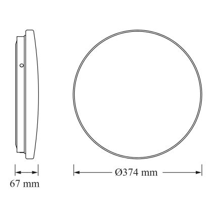Osram - LED plafondlamp voor de badkamer met schemersensor CEILING ROUND LED/24W/230V 4000K pr. 37 cm IP44 wit