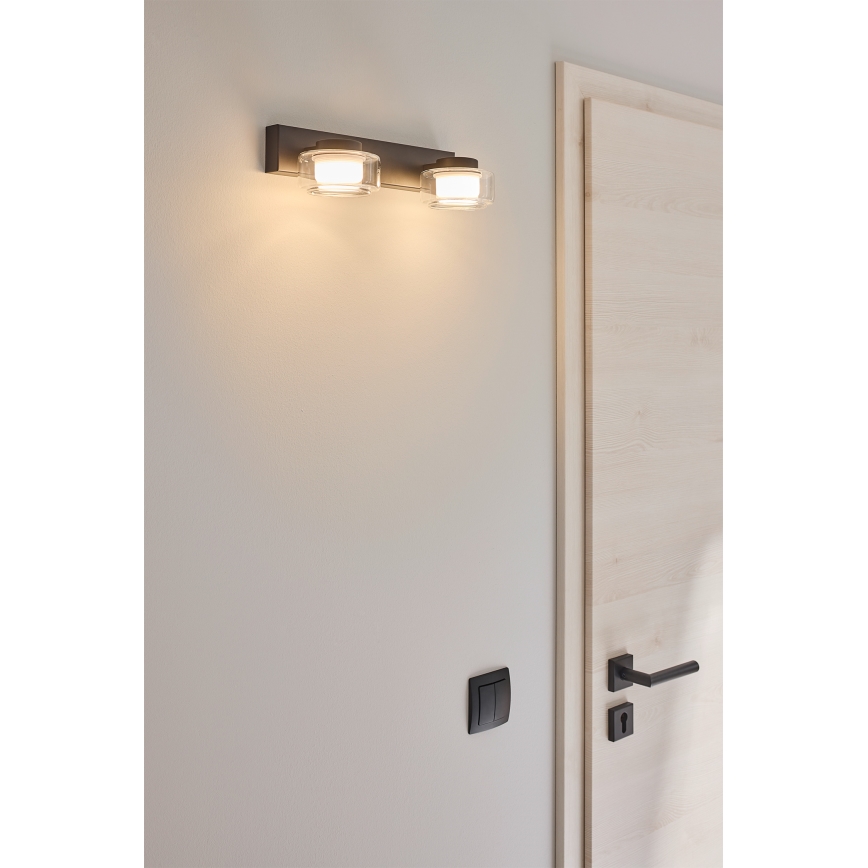 Osram - LED-wandarmatuur voor badkamer ORBIS FLAME 2xLED/5,5W/230V 3000/4000K IP44 zwart