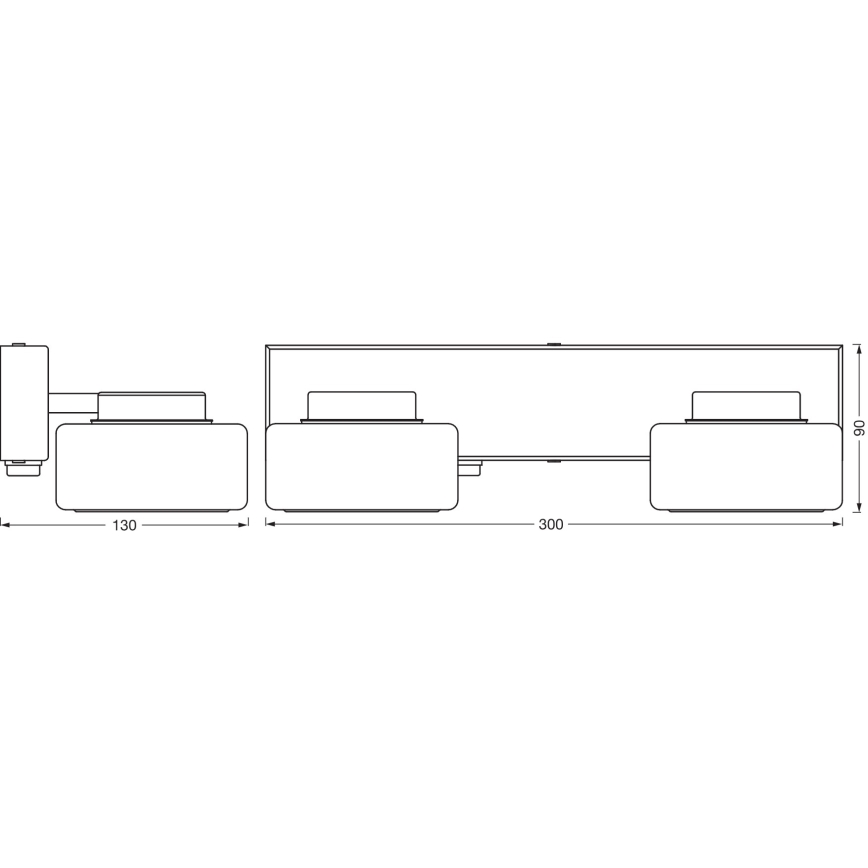 Osram - LED-wandarmatuur voor badkamer ORBIS FLAME 2xLED/5,5W/230V 3000/4000K IP44 zwart