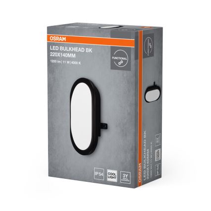 Osram - LED buitenwandlamp BULKHEAD LED/11W/230V IP54 zwart
