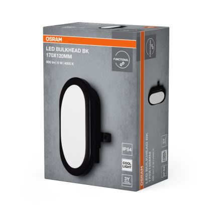 Osram - LED buitenwandlamp BULKHEAD LED/6W/230V IP54 zwart