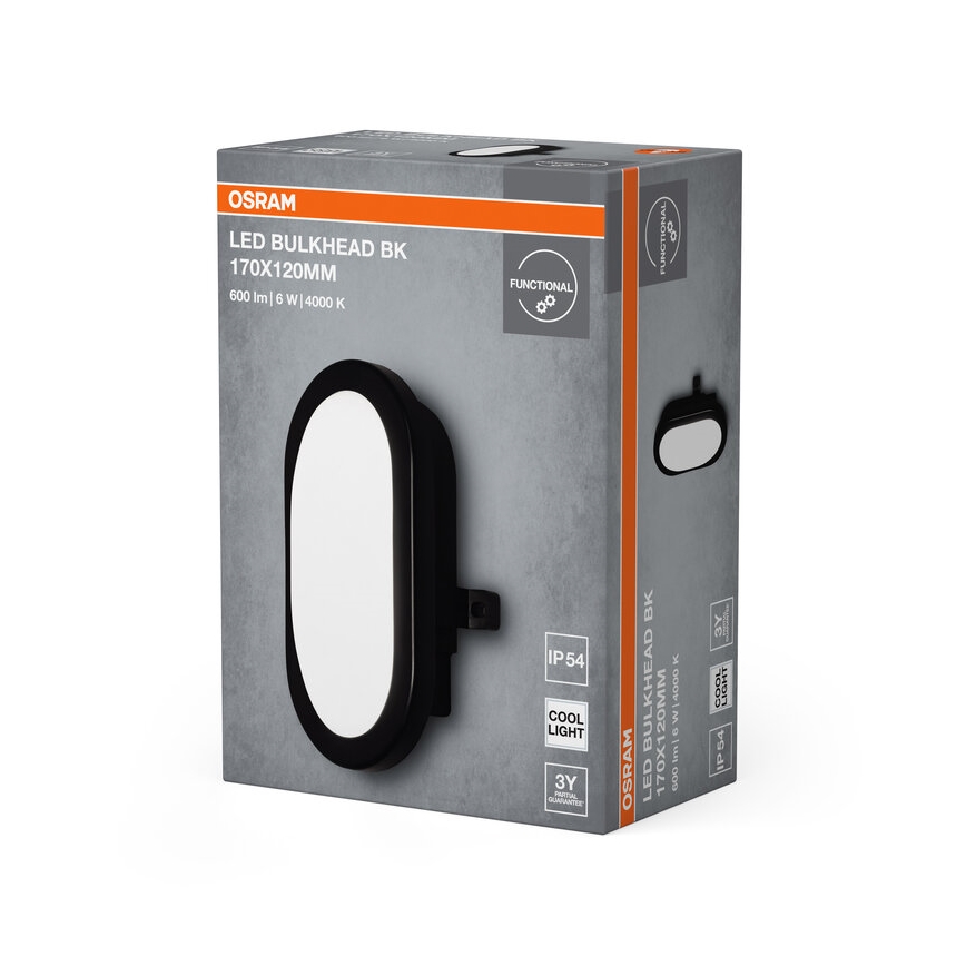 Osram - LED buitenwandlamp BULKHEAD LED/6W/230V IP54 zwart