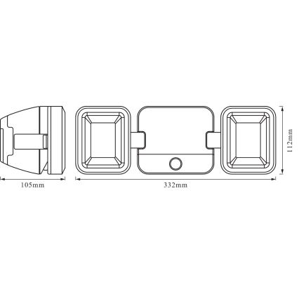 Osram - LED buitenwandstraler met sensor BATTERY 2xLED/5W/4xD IP54