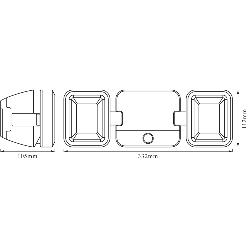 Osram - LED buitenwandstraler met sensor BATTERY 2xLED/5W/4xD IP54