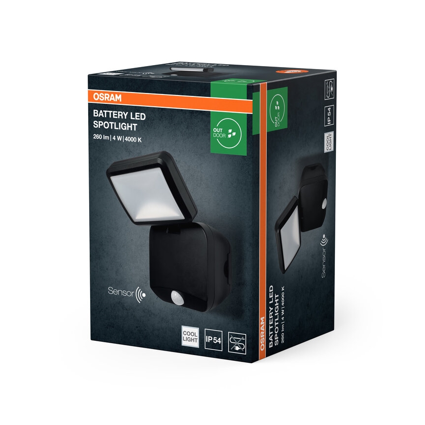 Osram - LED buitenwandstraler met sensor BATTERY LED/4W/4xD IP54