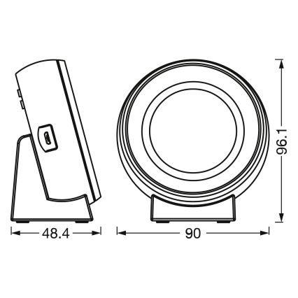 Osram - LED digitale klok met achtergrondverlichting NIGHTLUX LED/0,3W/5V 1000mAh 3000/4000/6500K wit