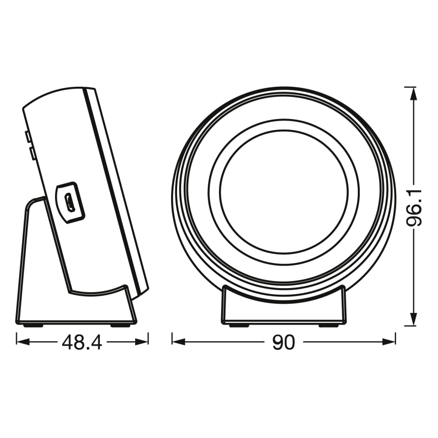 Osram - LED digitale klok met achtergrondverlichting NIGHTLUX LED/0,3W/5V 1000mAh 3000/4000/6500K wit