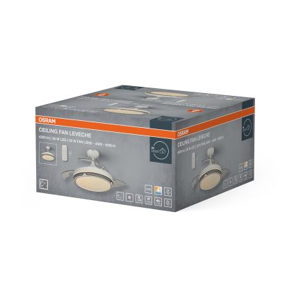 Osram - LED dimbare plafondlamp met ventilator LEVECHE LED/36W/230V 3000/4000/6500K + afstandsbediening