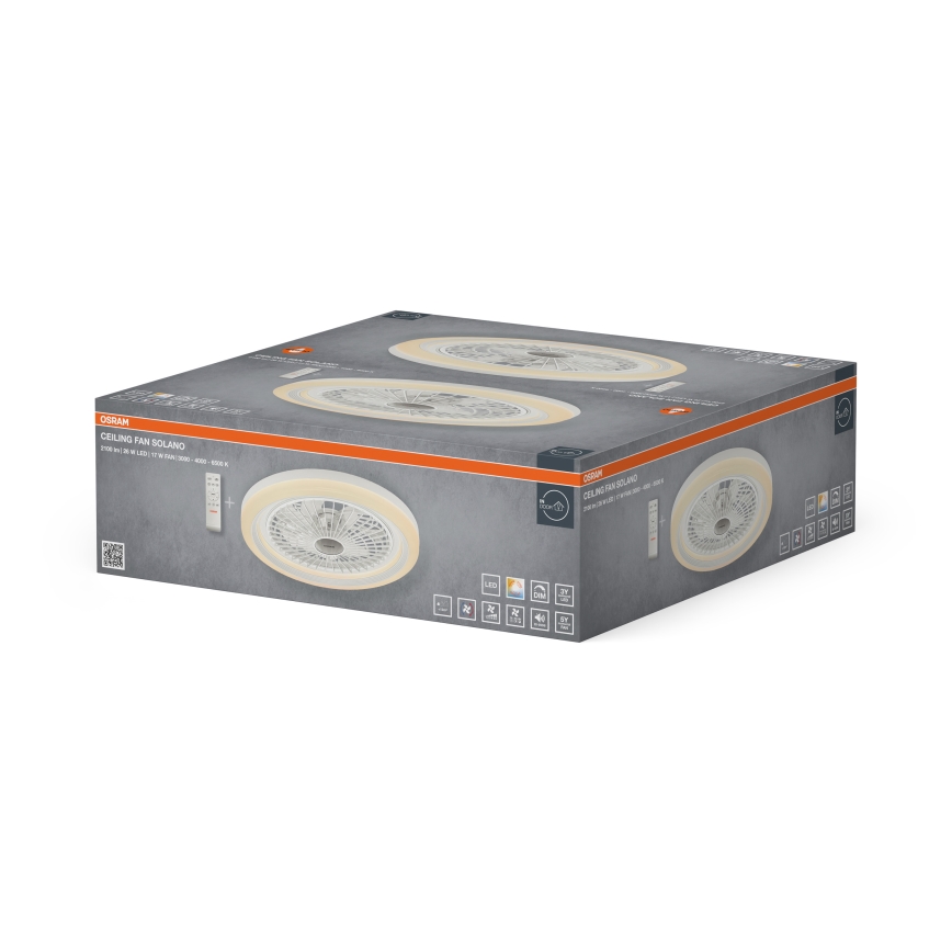 Osram - Dimbare LED-plafondlamp met ventilator SOLANO LED/26W/230V 3000/4000/6500K + afstandsbediening