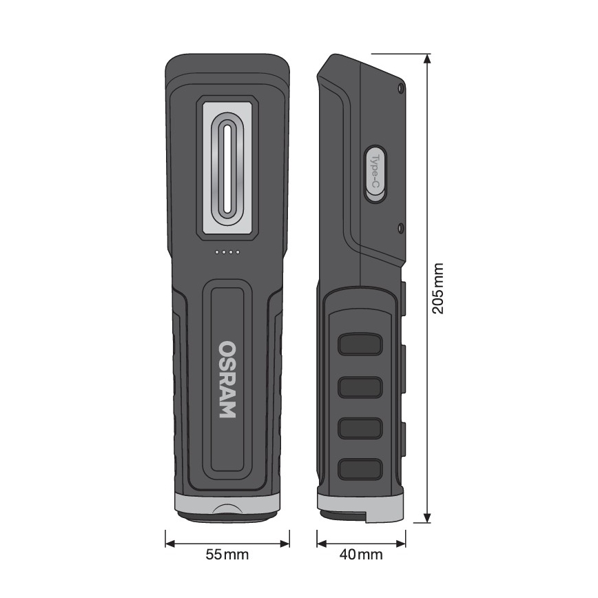 Osram - LED-dimbare oplaadbare inspectielamp LEDINSPECT WIRE-FREE PRO 600 LED/5W/3,7V IP54