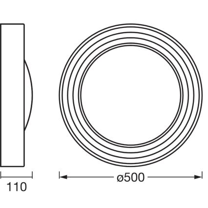 Osram - LED dimbare plafondlamp ORBIS CONCRETE LED/24,5W/230V Ø 50 cm bruin/beton
