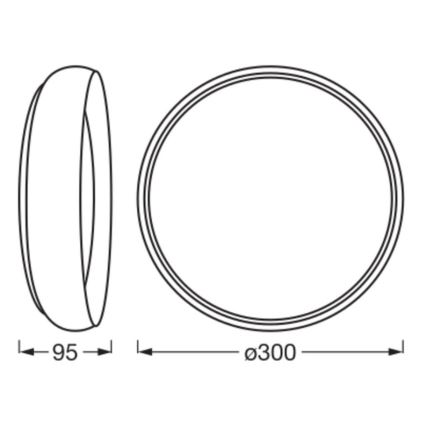 Osram - LED-dimbare plafondlamp ORBIS LIVIA LED/16W/230V Ø 30 cm zwart/wit