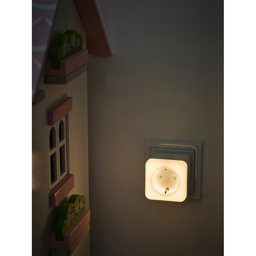 Osram - Dimbare LED slimme stekker met verlichting SCHUKO SMART+ NIGHTLIGHT 3680W/230V Wi‑Fi