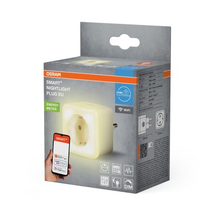 Osram - Dimbare LED slimme stekker met verlichting SCHUKO SMART+ NIGHTLIGHT 3680W/230V Wi‑Fi