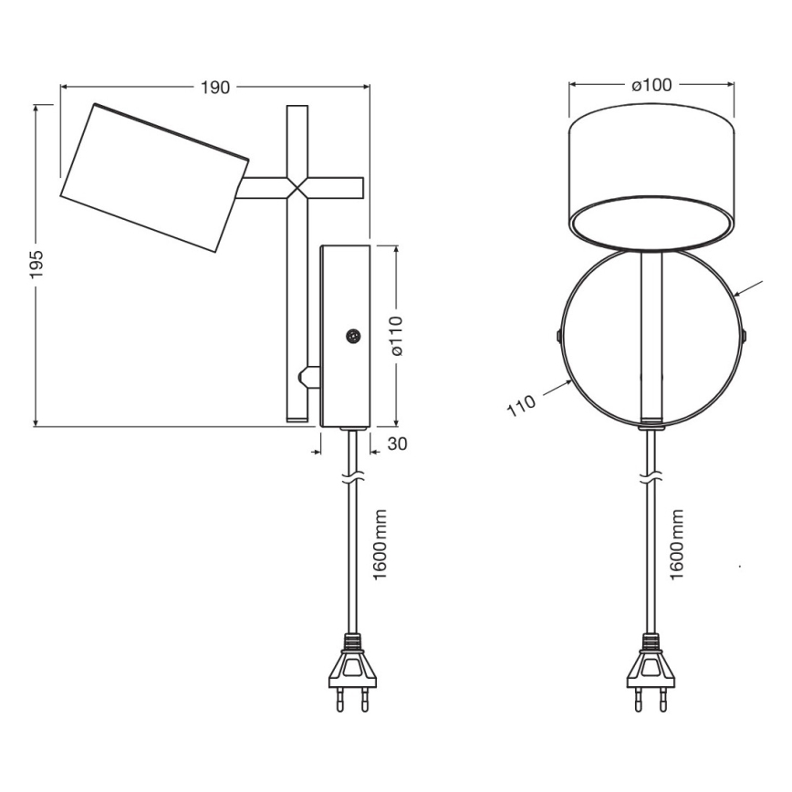 Osram - LED dimbare wandlamp met touchbediening DECOR KYOTO LED/12W/230V CRI 90 zwart