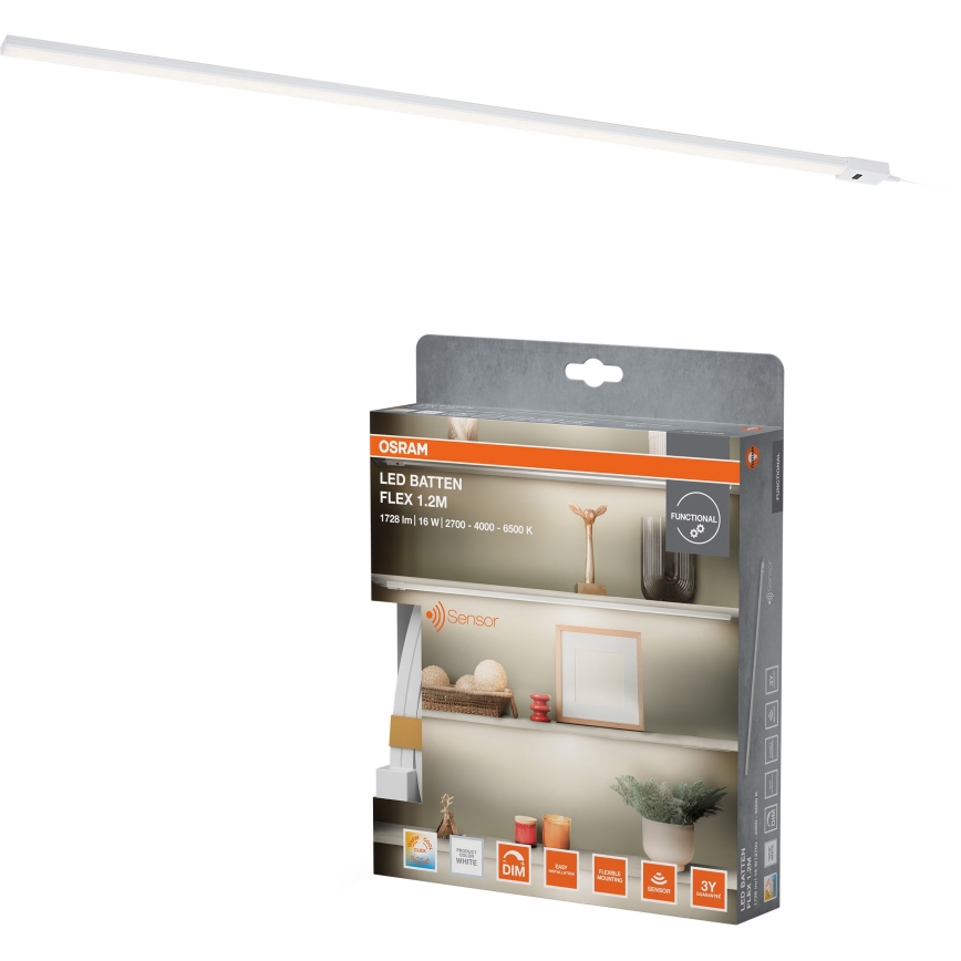 Osram - LED dimbare onderbouwarmatuur met bewegingssensor BATTEN LED/16W/230V 2700/4000/6500K 119,1 cm wit