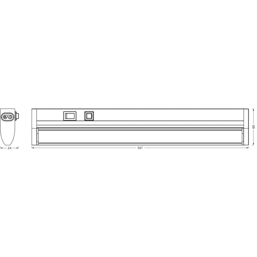 Osram - LED dimbare onderbouwlamp LINEAR TURN LED/10W/230V 3000/4000/6500K 55 cm zwart