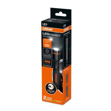 Osram - LED dimbare oplaadbare zaklamp LEDINSPECT PRO TORCH 800 LED/8W/3,7V 2200 mAh IP44
