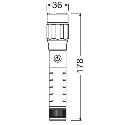 Osram - LED dimbare oplaadbare zaklamp LEDINSPECT PRO TORCH 800 LED/8W/3,7V 2200 mAh IP44