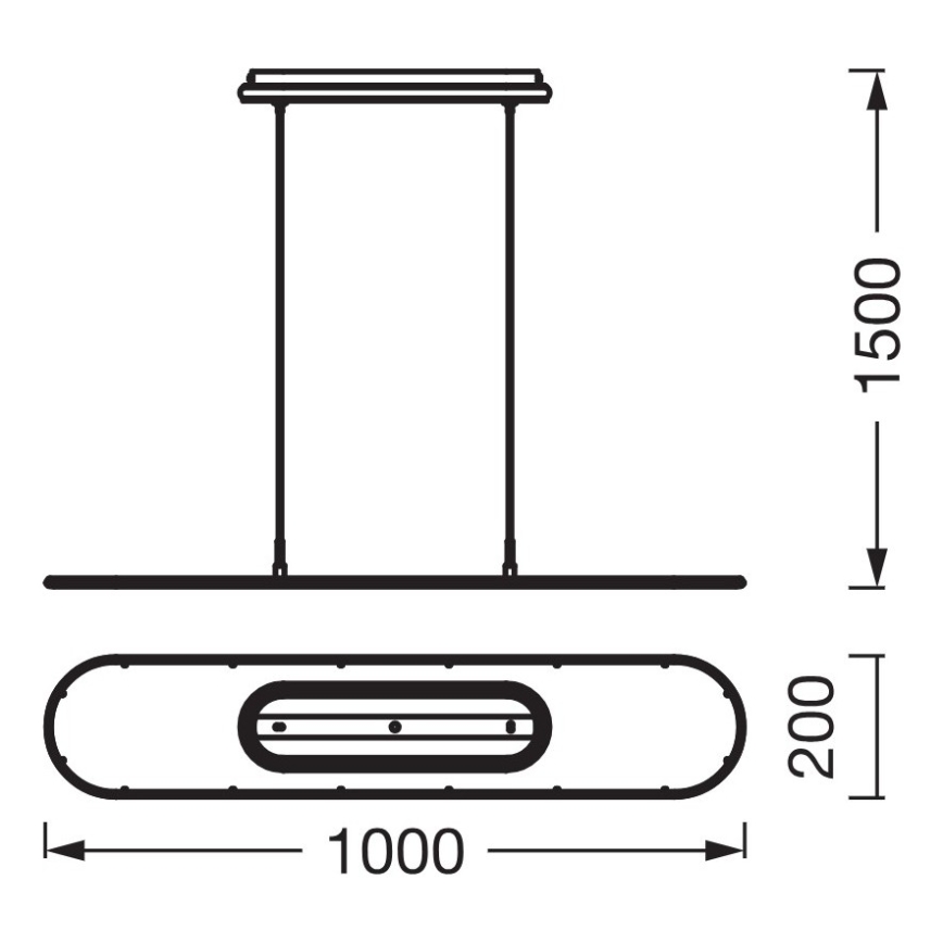 Osram - Dimbare LED-hanglamp aan kabel OFFICE LINE LED/57W/230V 4000K 100 cm CRI 90 zwart
