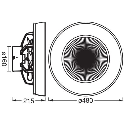 Osram - Dimbare LED-plafondlamp met plafondventilator LED/49W/230V 2700-6500K wit/goud + afstandsbediening