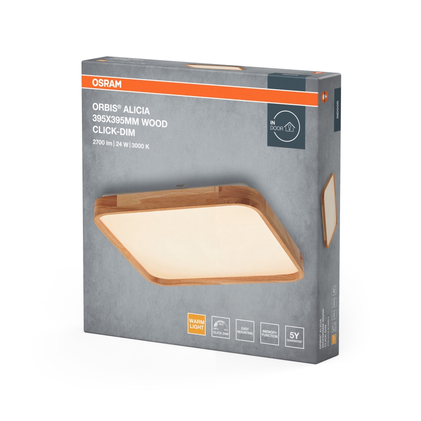 Osram - Dimbare LED-plafondlamp ORBIS ALICIA LED/24W/230V 39,5x39,5 cm beige