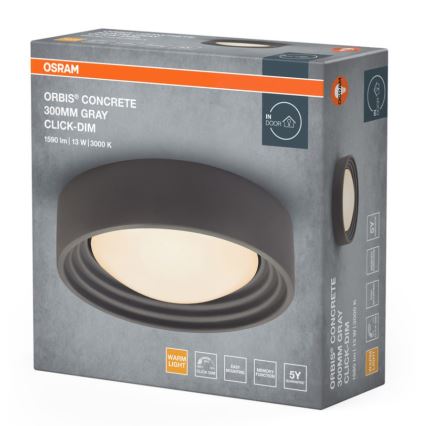 Osram - LED dimbare plafondlamp ORBIS CONCRETE LED/13W/230V Ø 30 cm grijs/beton