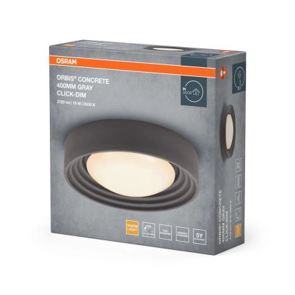 Osram - Dimbare LED-plafondlamp ORBIS CONCRETE LED/18W/230V Ø 40 cm grijs/beton