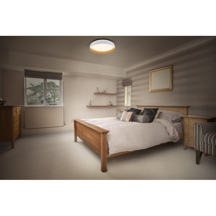 Osram - ORBIS LIVIA dimbare LED-plafondlamp, 16W/230V, Ø 30 cm, wit/bruin