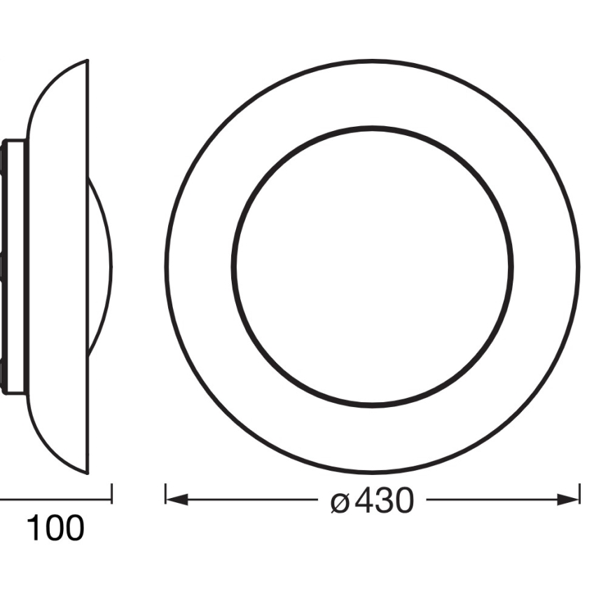 Osram - dimbare LED-plafondlamp ORBIS PLATE LED/35W/230V Ø 43 cm oranje/zwart
