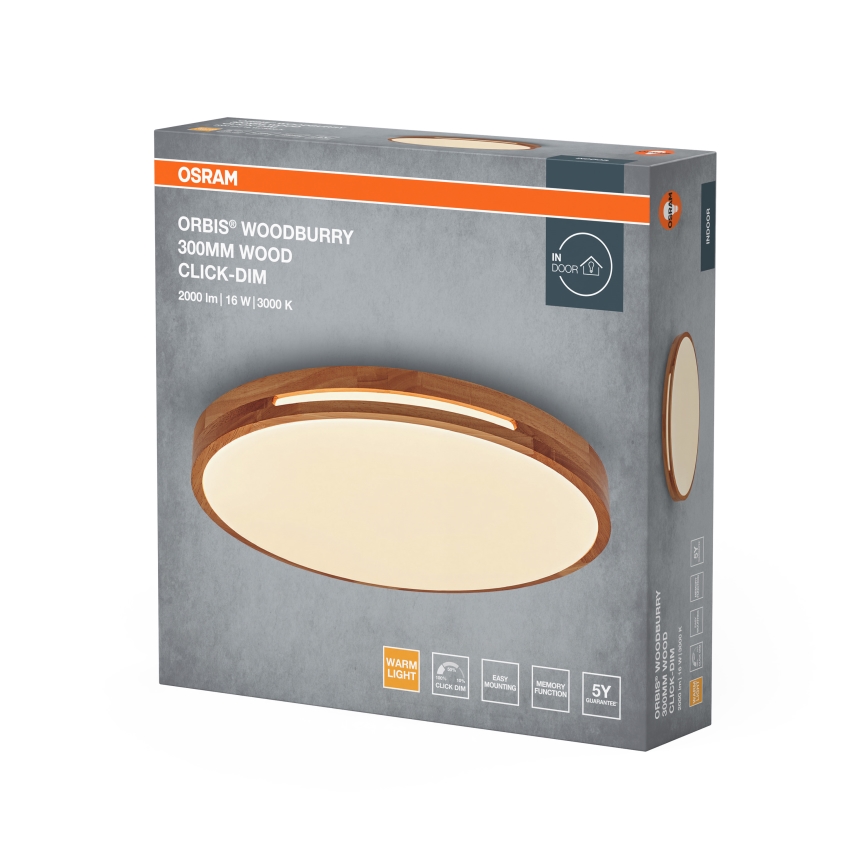 Osram - LED dimbare plafondlamp ORBIS WOODBURRY LED/16W/230V Ø 30 cm