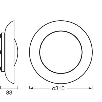 Osram - Dimbare LED-plafondlamp PLATE LED/19W/230V Ø 31 cm groen