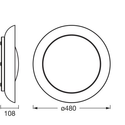 Osram - LED dimbare plafondlamp PLATE LED/45W/230V Ø 48 cm roze