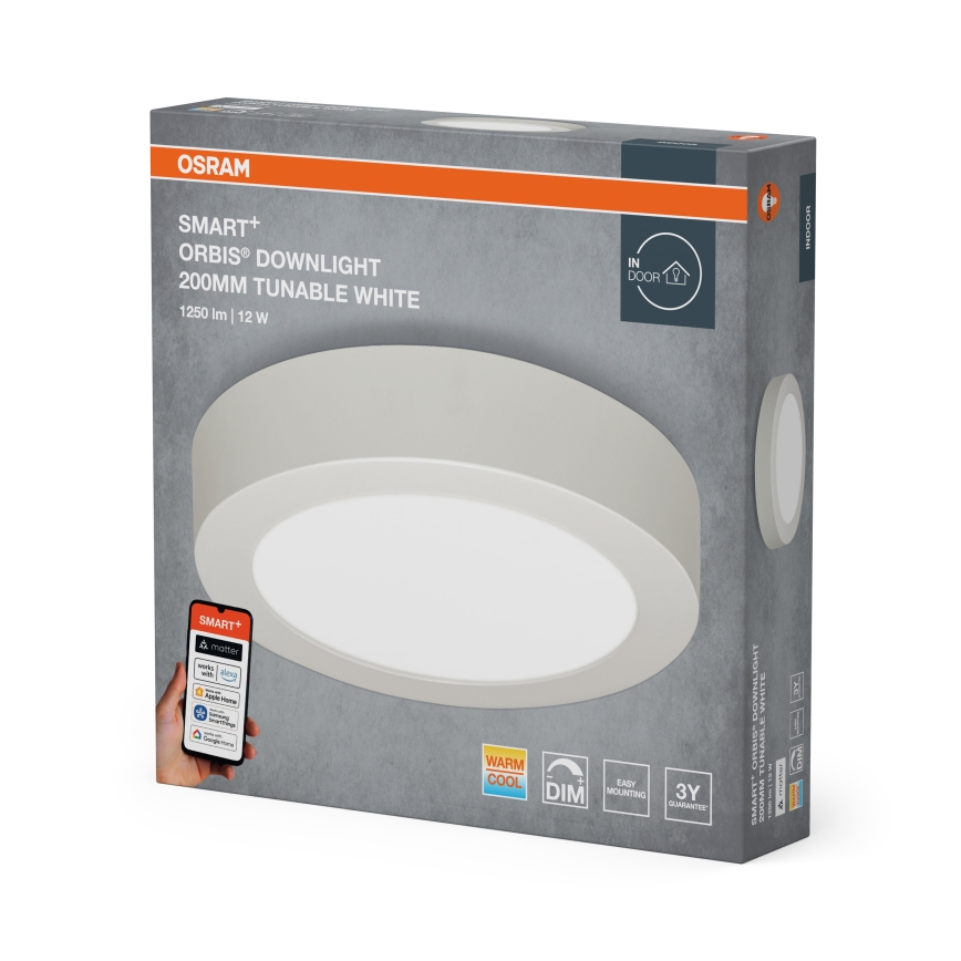 Osram - Dimbare LED-plafondlamp SMART+ DOWNLIGHT LED/12W/230V Ø 20 cm 3000-6500K Wi-Fi