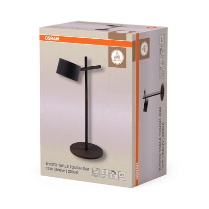 Osram - Dimbare LED-tafellamp met touchbediening DECOR KYOTO LED/12W/230V CRI 90 zwart