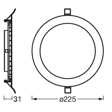 Osram - LED Hang plafondverlichting SLIM LED/22W/230V 3000K