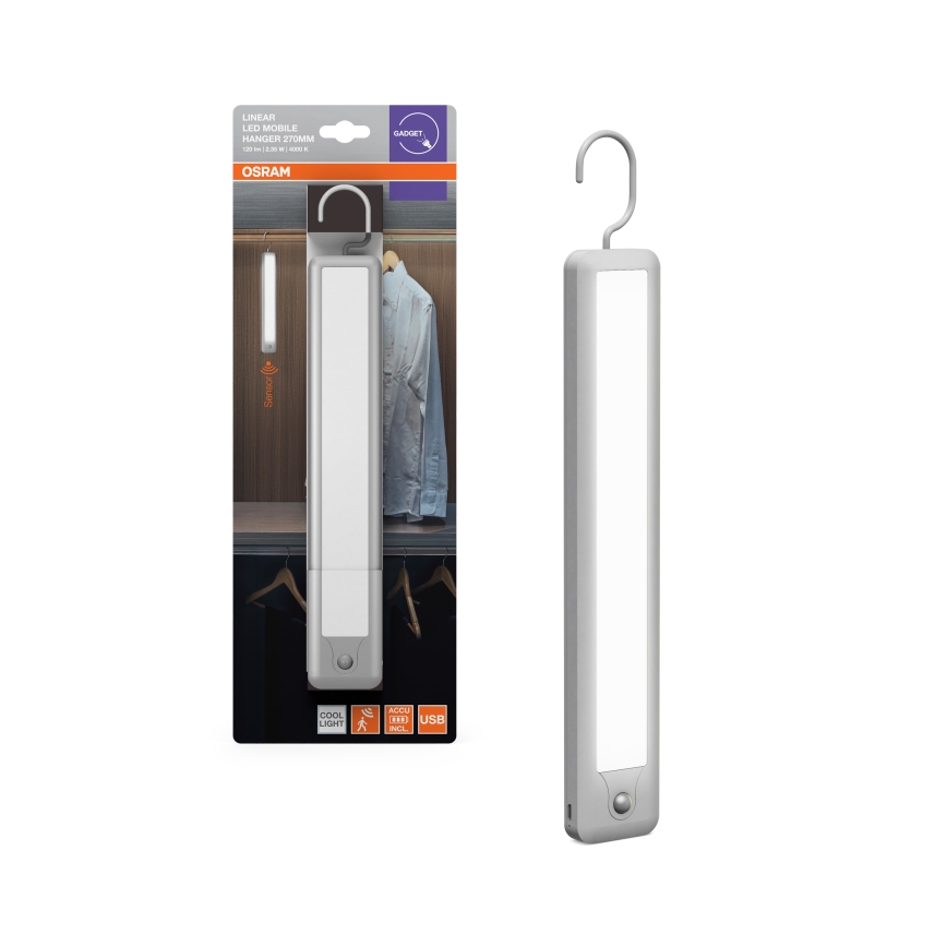 Osram - LED hangend oriëntatielamp met bewegingssensor MOBILE LED/2,35W/5V 1000 mAh wit