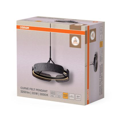 Osram - LED-hanglamp aan kabel DECOR CURVE LED/33W/230V grijs