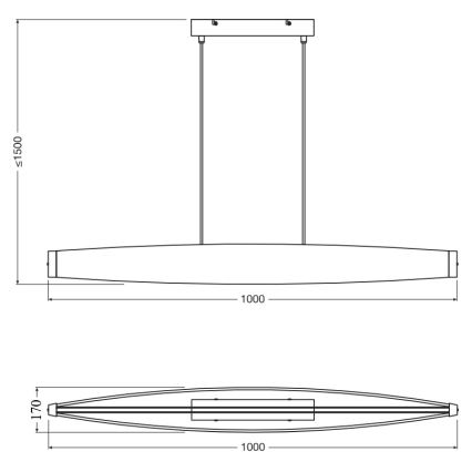 Osram - LED hanglamp aan kabel DECOR FLAT LED/23W/230V grijs