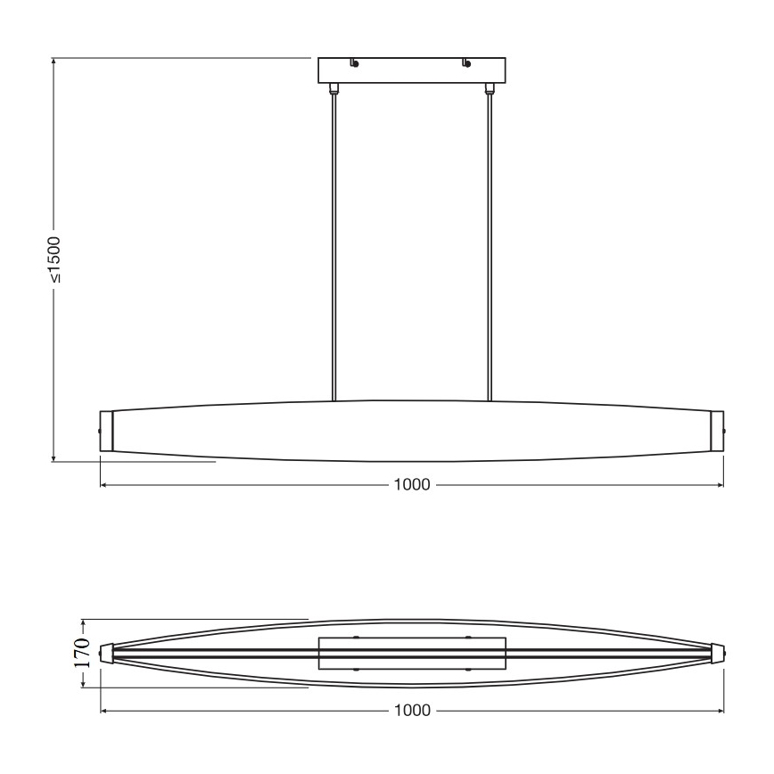 Osram - LED hanglamp aan kabel DECOR FLAT LED/23W/230V grijs