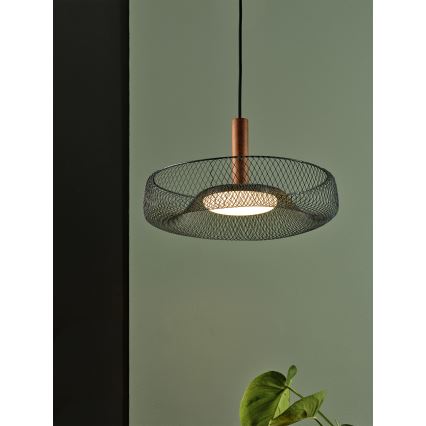 Osram - LED-hanglamp aan kabel DECOR MESH LED/18,5 W/230 V Ø 40 cm zwart/rubberhout