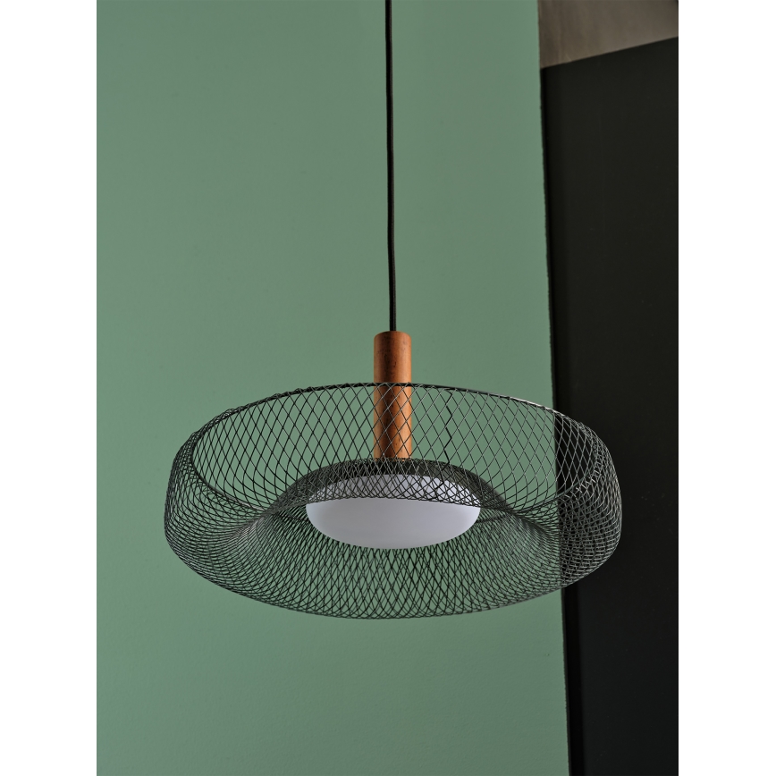 Osram - LED-hanglamp aan kabel DECOR MESH LED/18,5 W/230 V Ø 40 cm zwart/rubberhout