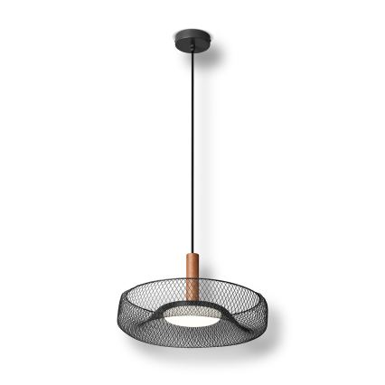 Osram - LED-hanglamp aan kabel DECOR MESH LED/18,5 W/230 V Ø 40 cm zwart/rubberhout