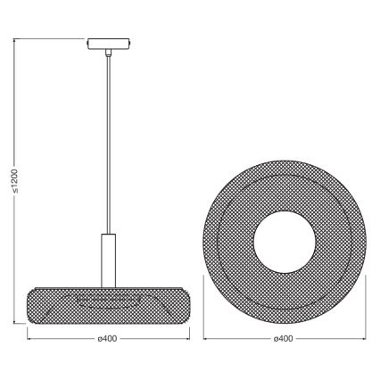 Osram - LED-hanglamp aan kabel DECOR MESH LED/18,5 W/230 V Ø 40 cm zwart/rubberhout