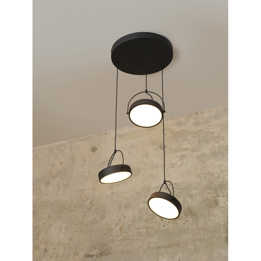 Osram - LED hanglamp met kabel DECOR PUCK 3xLED/12W/230V CRI 90 zwart
